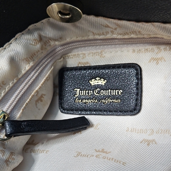 Juicy Couture Women's Black In The Mix Double Handle Faux Fur Crossbody - Picture 8 of 13